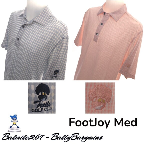 FootJoy FJ Golf Polo Shirt Men’s M Trails Golf Club Embroidered Logo - Picture 1 of 16